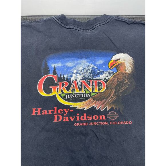 2006 Y2K Harley Davidson Motorcycle Shirt Bald Eagle Grand Junction Size L - Picture 9 of 9
